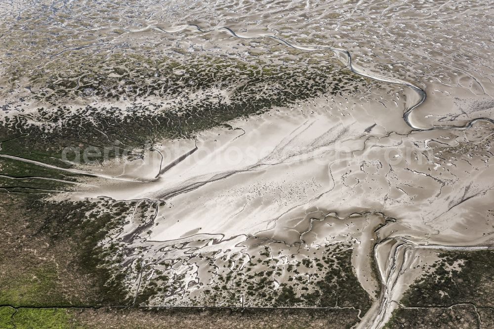 Cuxhaven from the bird's eye view: Wadden Sea of North Sea Coast near Cuxhaven in the state Lower Saxony