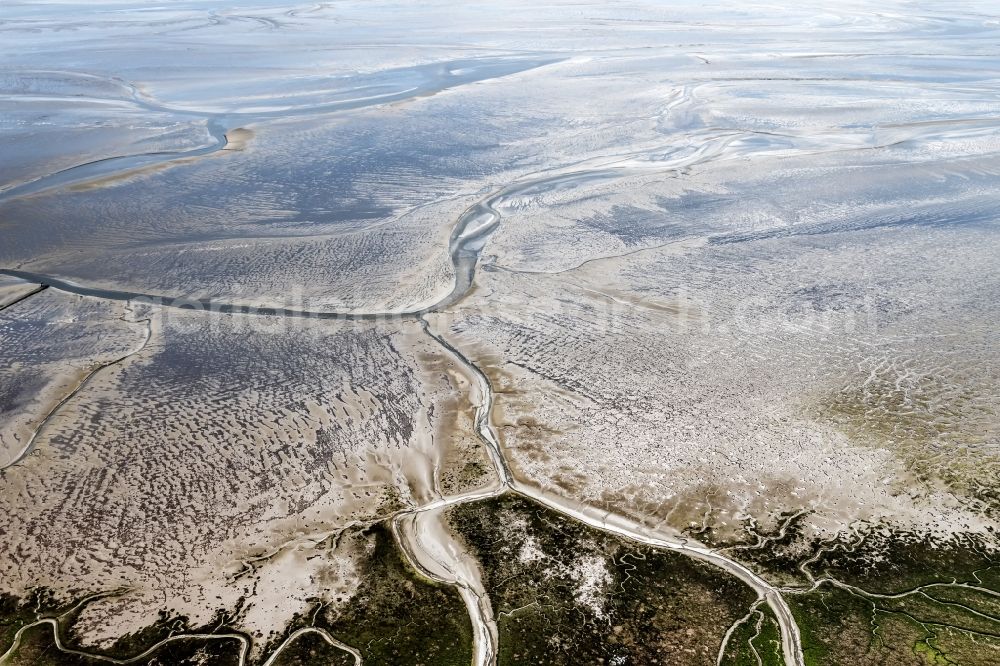 Aerial image Cuxhaven - Wadden Sea of North Sea Coast near Cuxhaven in the state Lower Saxony