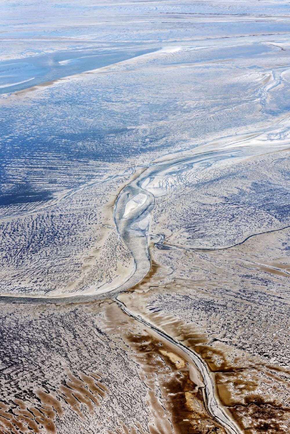 Cuxhaven from above - Wadden Sea of North Sea Coast near Cuxhaven in the state Lower Saxony