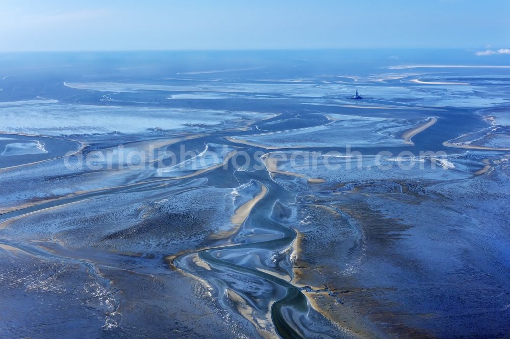 Cuxhaven from the bird's eye view: Wadden Sea of North Sea Coast near Cuxhaven in the state Lower Saxony