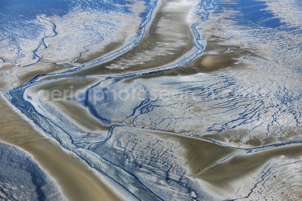 Cuxhaven from above - Wadden Sea of North Sea Coast near Cuxhaven in the state Lower Saxony