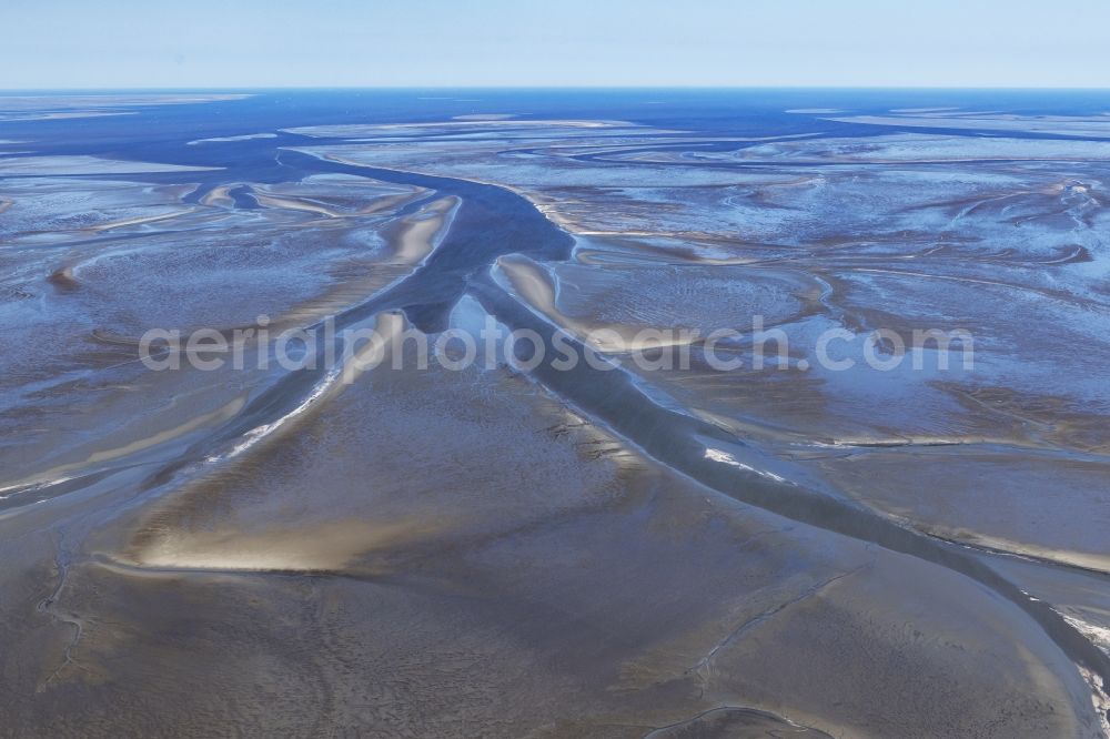 Cuxhaven from the bird's eye view: Wadden Sea of North Sea Coast near Cuxhaven in the state Lower Saxony