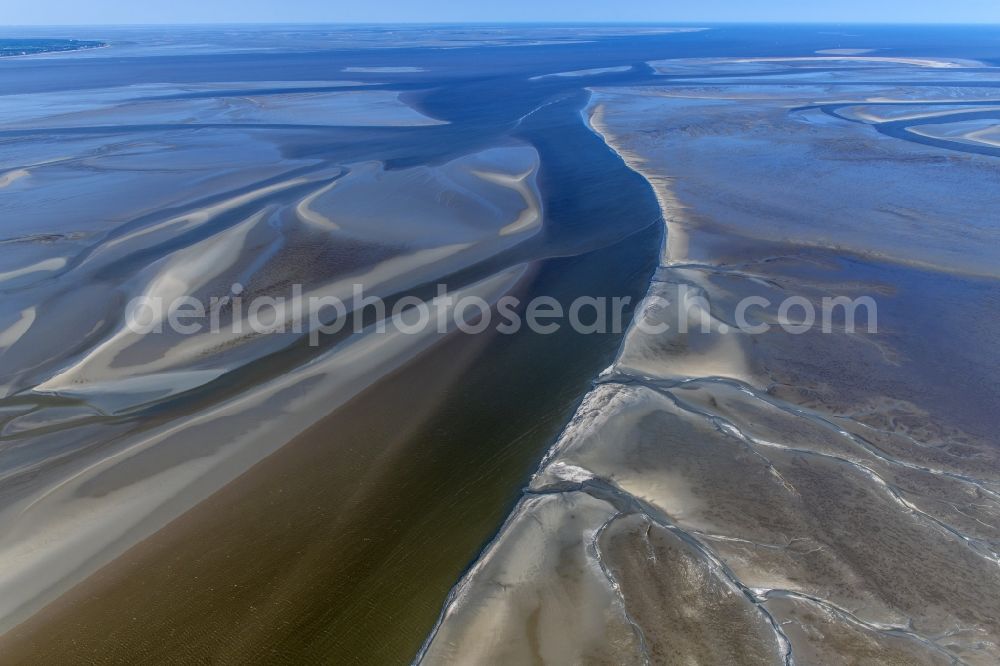 Aerial image Cuxhaven - Wadden Sea of North Sea Coast near Cuxhaven in the state Lower Saxony