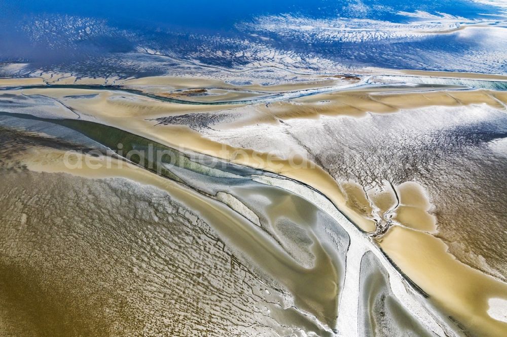 Cuxhaven from the bird's eye view: Wadden Sea of North Sea Coast near Cuxhaven in the state Lower Saxony