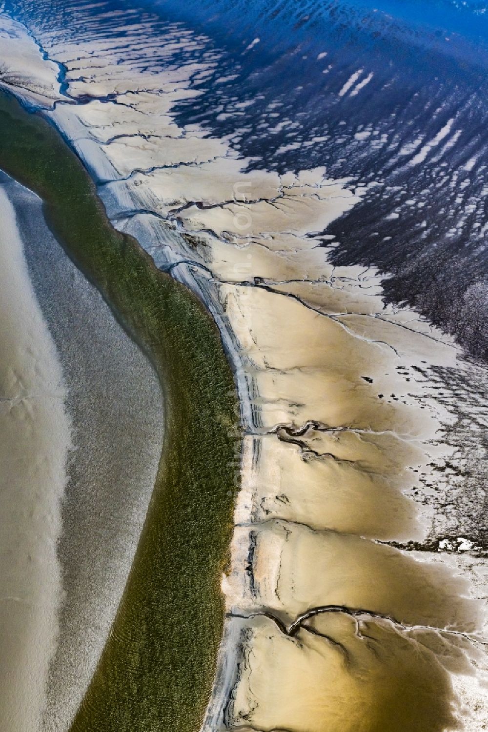 Aerial image Cuxhaven - Wadden Sea of North Sea Coast near Cuxhaven in the state Lower Saxony