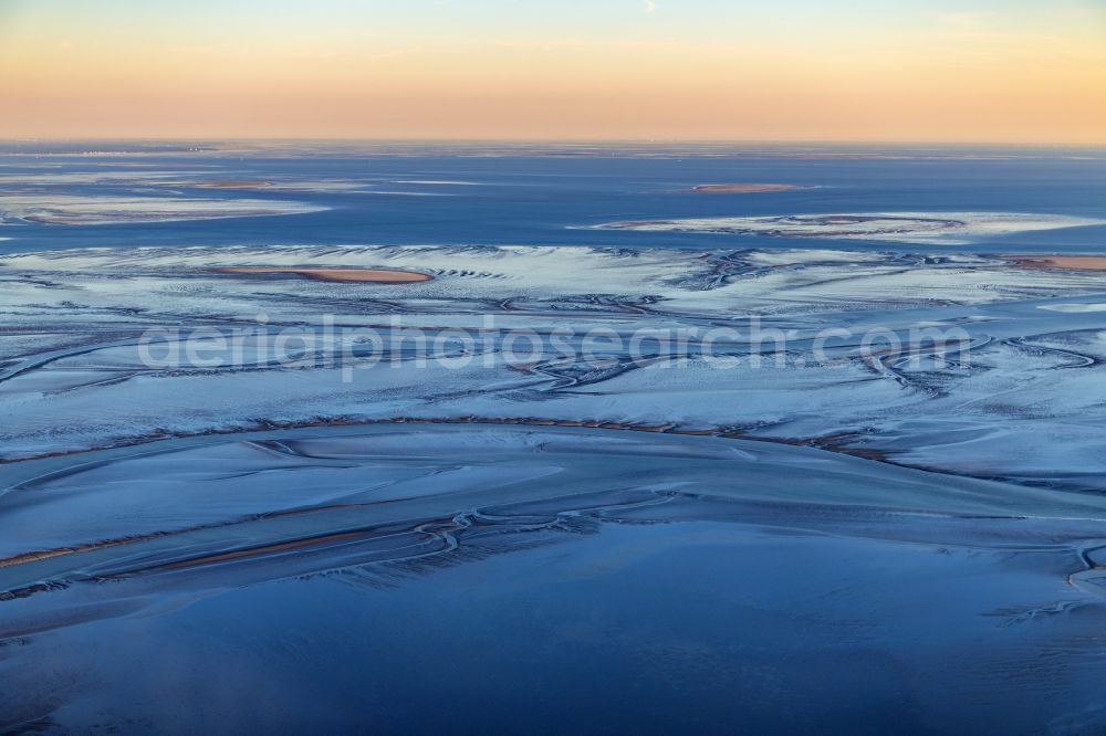 Aerial image Cuxhaven - Wadden Sea of North Sea Coast near Cuxhaven in the state Lower Saxony