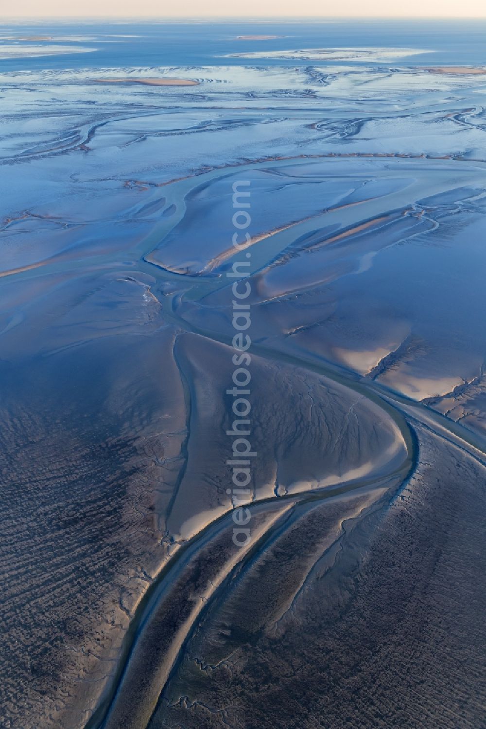 Aerial photograph Cuxhaven - Wadden Sea of North Sea Coast near Cuxhaven in the state Lower Saxony