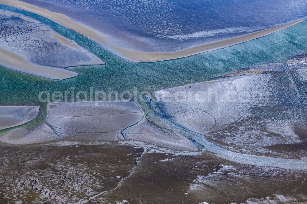 Aerial image Cuxhaven - Wadden Sea of North Sea Coast near Cuxhaven in the state Lower Saxony