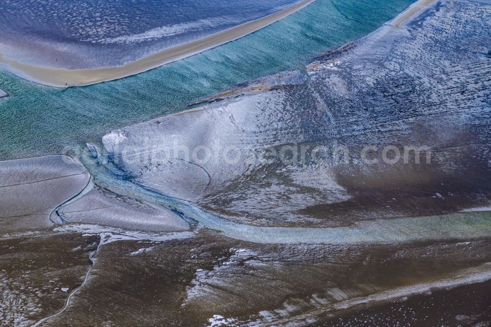 Cuxhaven from the bird's eye view: Wadden Sea of North Sea Coast near Cuxhaven in the state Lower Saxony