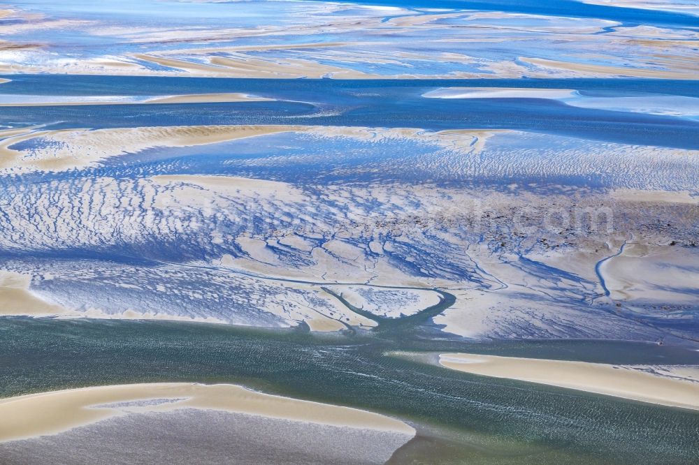 Aerial image Cuxhaven - Wadden Sea of North Sea Coast near Cuxhaven in the state Lower Saxony