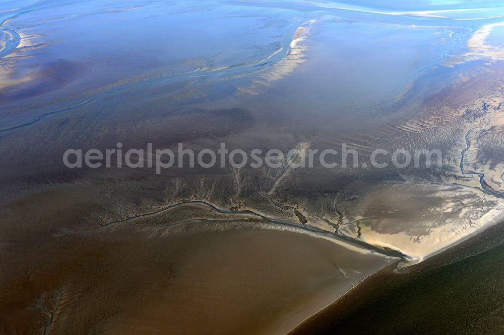 Aerial image Tönning - Wadden Sea of North Sea Coast in Toenning in the state Schleswig-Holstein