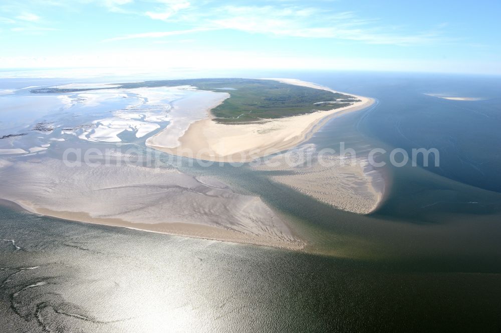 Aerial image Borkum - Wadden Sea of North Sea Coast in Borkum in the state Lower Saxony