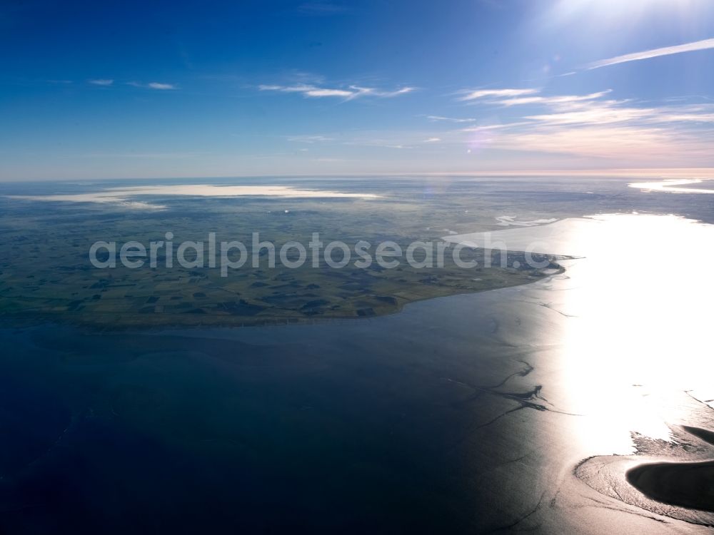 Aerial image Büsum - Wadden Sea of North Sea Coast with creeks formation in Buesum in the state Schleswig-Holstein, Germany
