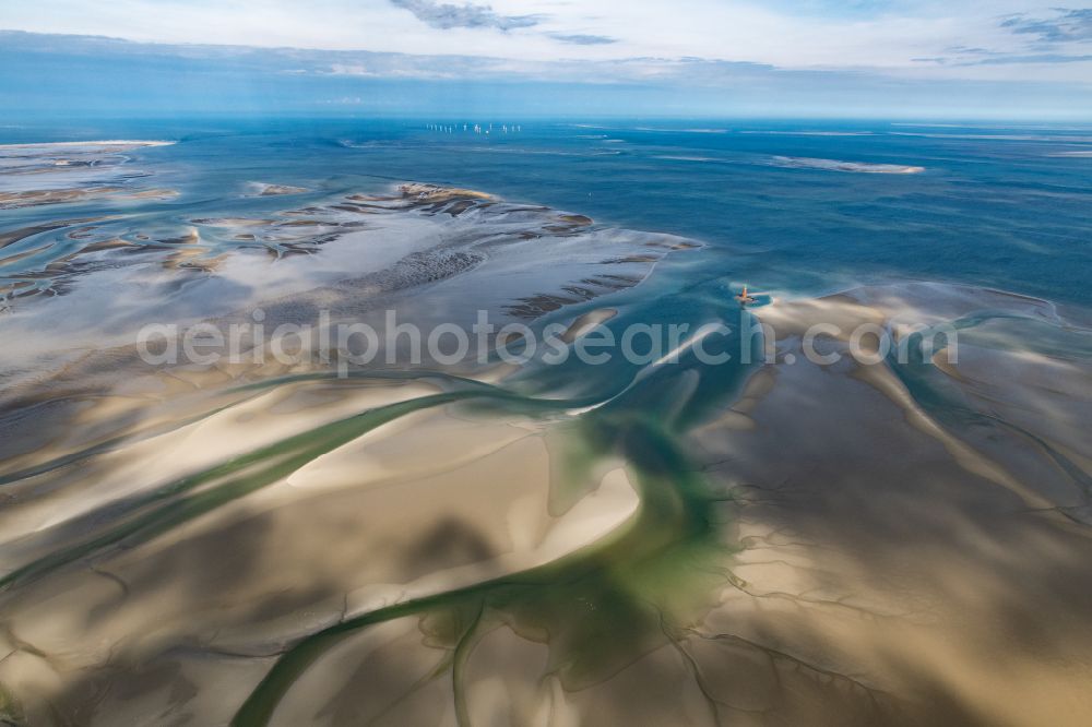 Aerial image Butjadingen - Wadden Sea of North Sea Coast in Butjadingen in the state Lower Saxony, Germany