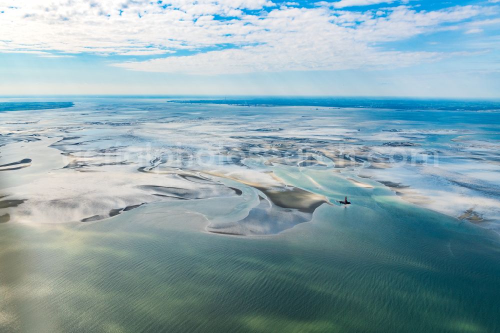 Aerial image Butjadingen - Wadden Sea of North Sea Coast in Butjadingen in the state Lower Saxony, Germany