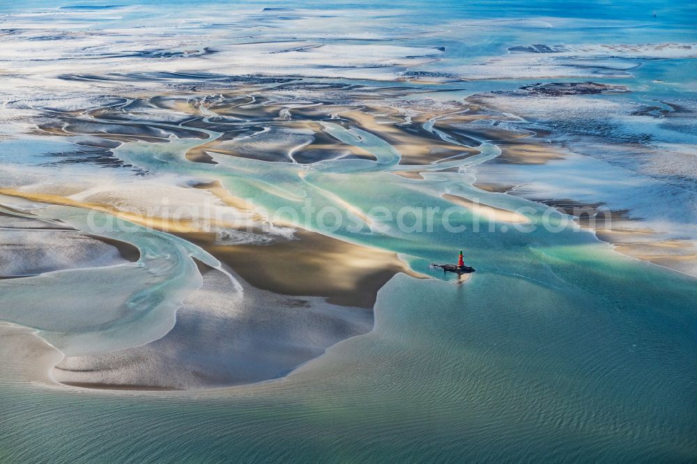 Aerial photograph Butjadingen - Wadden Sea of North Sea Coast in Butjadingen in the state Lower Saxony, Germany