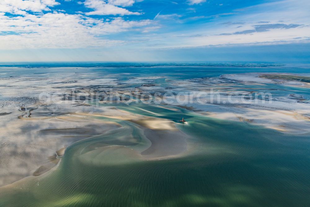 Aerial image Butjadingen - Wadden Sea of North Sea Coast in Butjadingen in the state Lower Saxony, Germany