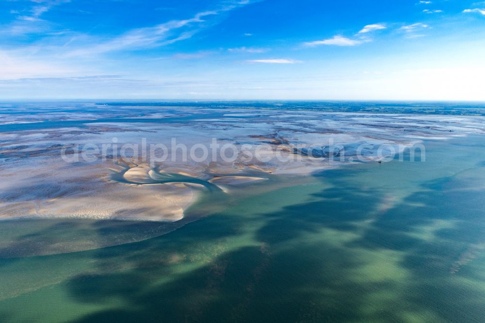 Aerial image Butjadingen - Wadden Sea of North Sea Coast in Butjadingen in the state Lower Saxony, Germany