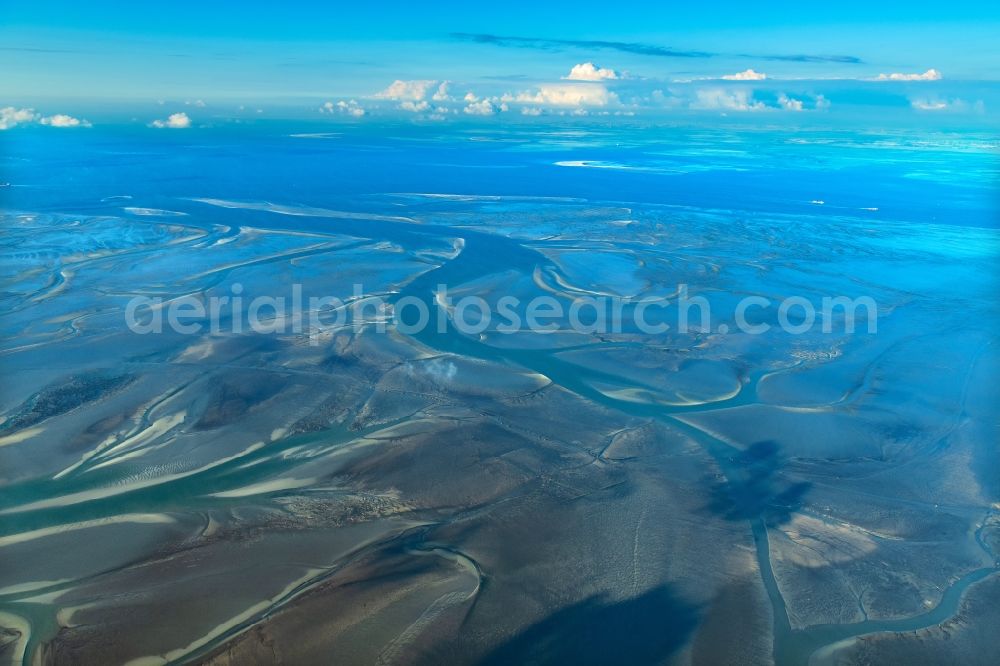 Cuxhaven from above - Wadden Sea of North Sea Coast in Cuxhaven in the state Lower Saxony, Germany