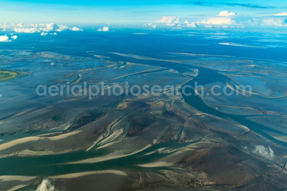 Aerial image Cuxhaven - Wadden Sea of North Sea Coast in Cuxhaven in the state Lower Saxony, Germany