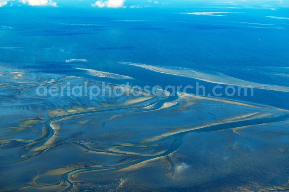 Aerial photograph Cuxhaven - Wadden Sea of North Sea Coast in Cuxhaven in the state Lower Saxony, Germany