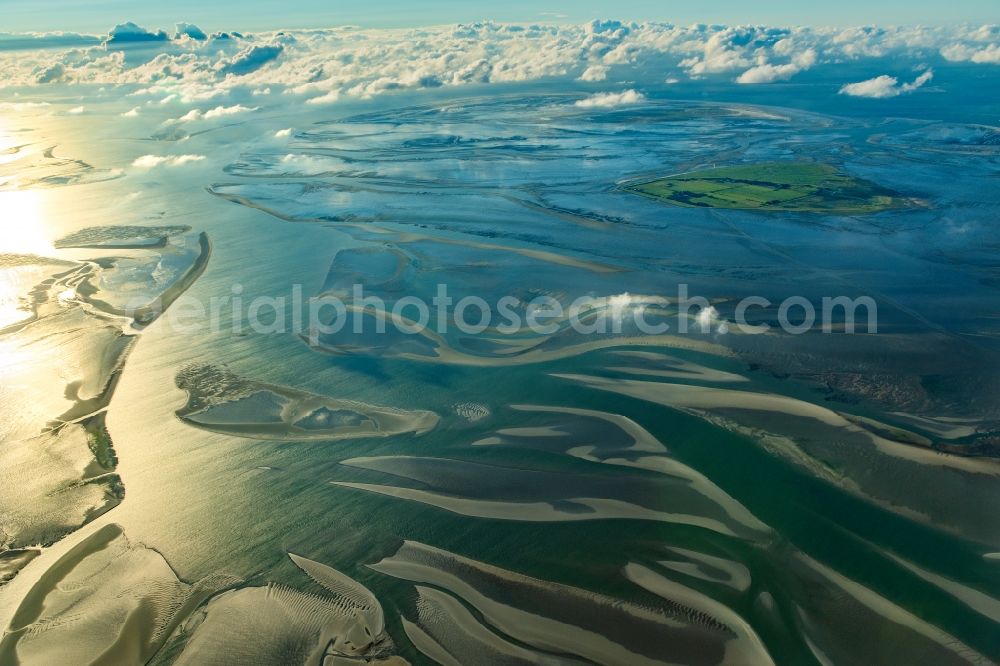 Aerial image Cuxhaven - Wadden Sea of North Sea Coast in Cuxhaven in the state Lower Saxony, Germany