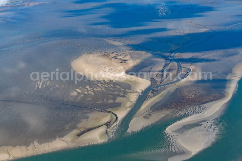 Aerial image Cuxhaven - Wadden Sea of North Sea Coast in Cuxhaven in the state Lower Saxony, Germany