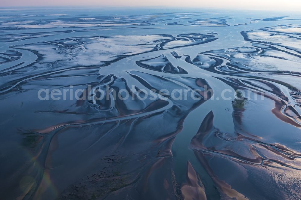 Aerial photograph Cuxhaven - Wadden Sea of North Sea Coast in Cuxhaven in the state Lower Saxony, Germany