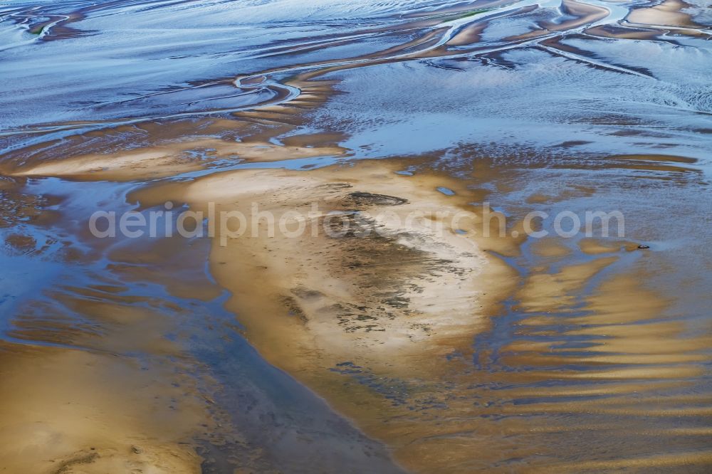 Cuxhaven from above - Wadden Sea of North Sea Coast in Cuxhaven in the state Lower Saxony, Germany