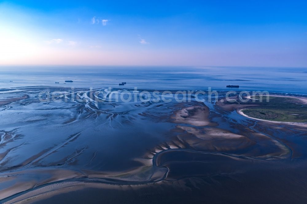 Aerial image Cuxhaven - Wadden Sea of North Sea Coast in Cuxhaven in the state Lower Saxony, Germany