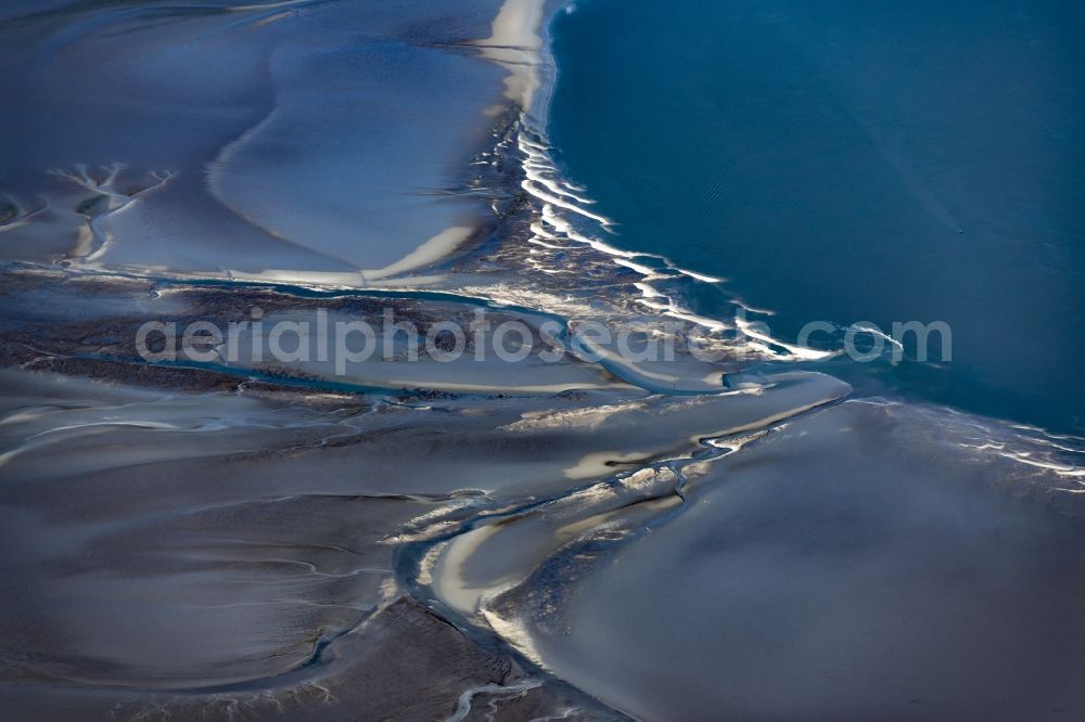 Friedrichskoog from above - Wadden Sea of North Sea Coast before Friedrichskoog in the state Schleswig-Holstein, Germany