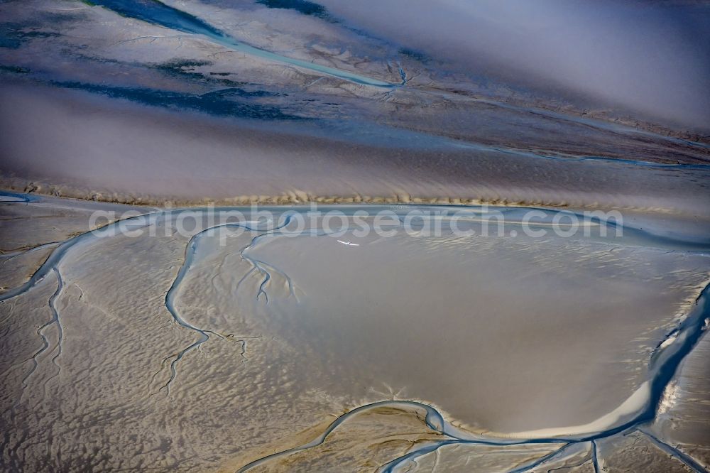 Aerial image Friedrichskoog - Wadden Sea of North Sea Coast before Friedrichskoog in the state Schleswig-Holstein, Germany