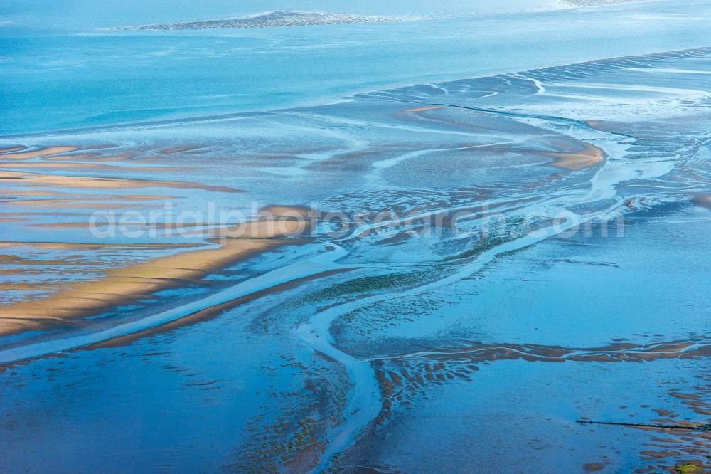 Aerial photograph Hornhuizen - Wadden Sea of North Sea Coast in Hornhuizen in Groningen, Netherlands