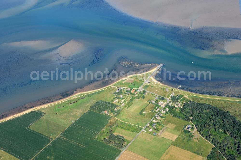 Aerial photograph Wittdün auf Amrum - Wadden Sea of North Sea Coast in near the North Sea island Amrum in the state Schleswig-Holstein