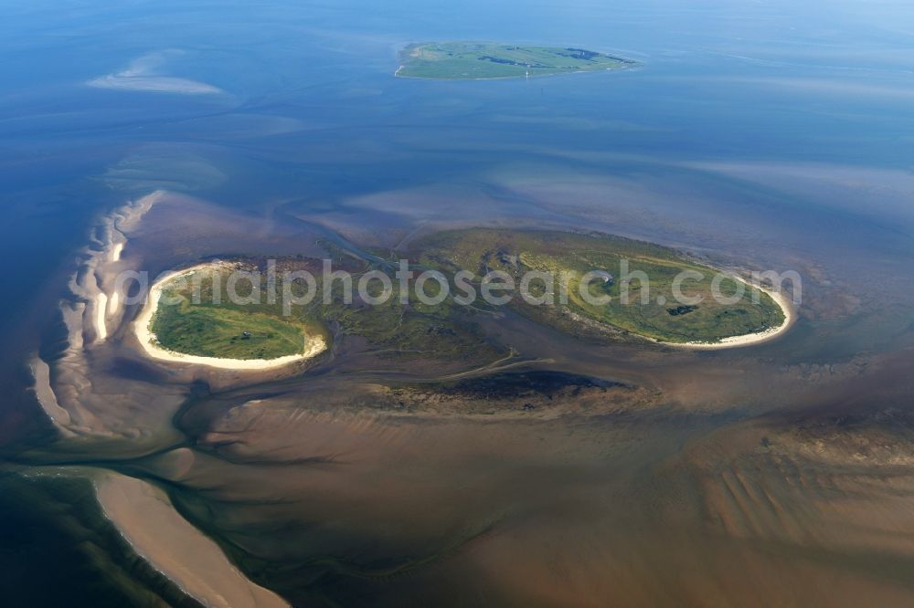 Aerial photograph Nigehörn - Wadden Sea of North Sea Coast the island in Nigehoern in the state Hamburg