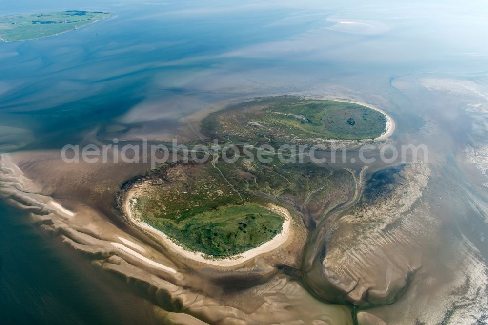 Aerial image Nigehörn - Wadden Sea of North Sea Coast the island in Nigehoern in the state Hamburg