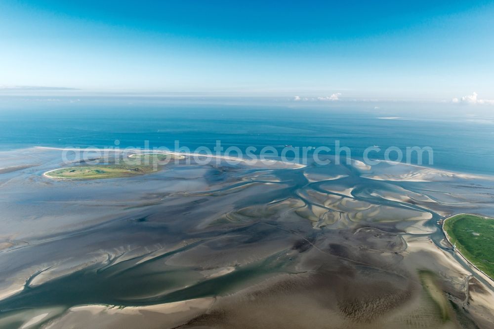 Aerial image Nigehörn - Wadden Sea of North Sea Coast the island in Nigehoern in the state Hamburg