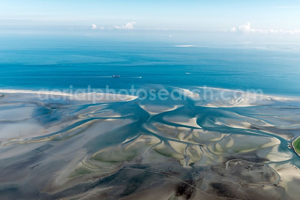 Aerial photograph Nigehörn - Wadden Sea of North Sea Coast the island in Nigehoern in the state Hamburg