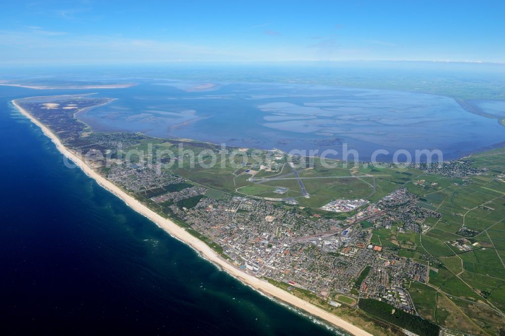 Aerial image Sylt - Wadden Sea of North Sea Coast on Island in Sylt in the state Schleswig-Holstein