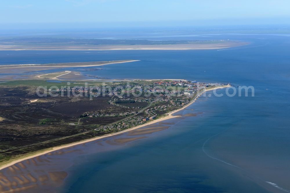 Sylt from above - Wadden Sea of North Sea Coast on Island in Sylt in the state Schleswig-Holstein