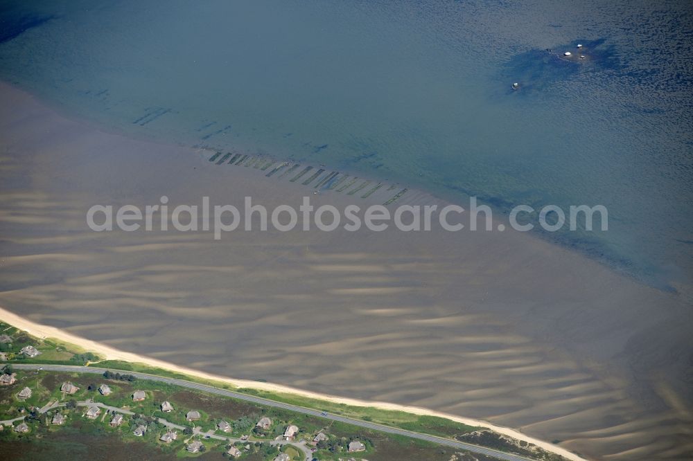 Aerial image Sylt - Wadden Sea of North Sea Coast on Island in Sylt in the state Schleswig-Holstein