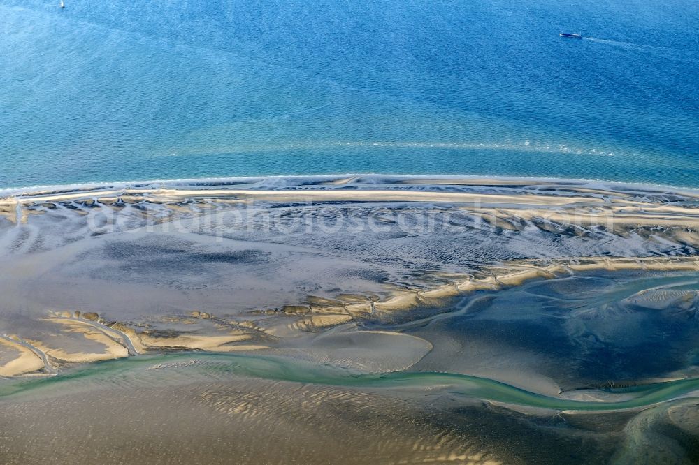 Aerial photograph Scharhörn - Wadden Sea of a??a??the North Sea coast with the islands Scharhoern and Nigehoern in the state Hamburg, Germany