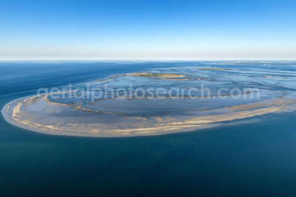 Scharhörn from above - Wadden Sea of a??a??the North Sea coast with the islands Scharhoern and Nigehoern in the state Hamburg, Germany