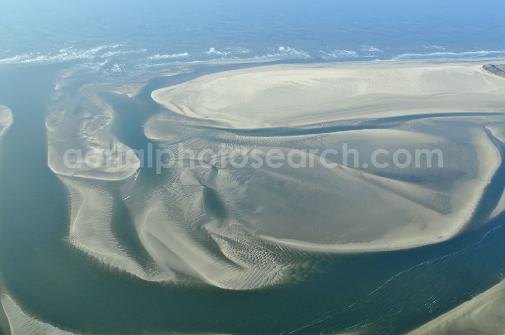 Aerial image Juist - Wadden Sea of North Sea Coast in Juist in the state Lower Saxony