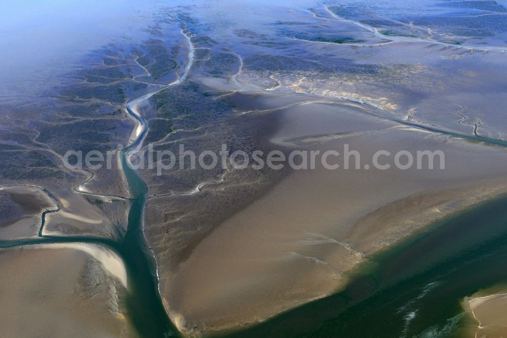 Pellworm from above - Wadden Sea of North Sea Coast in Pellworm in the state Schleswig-Holstein