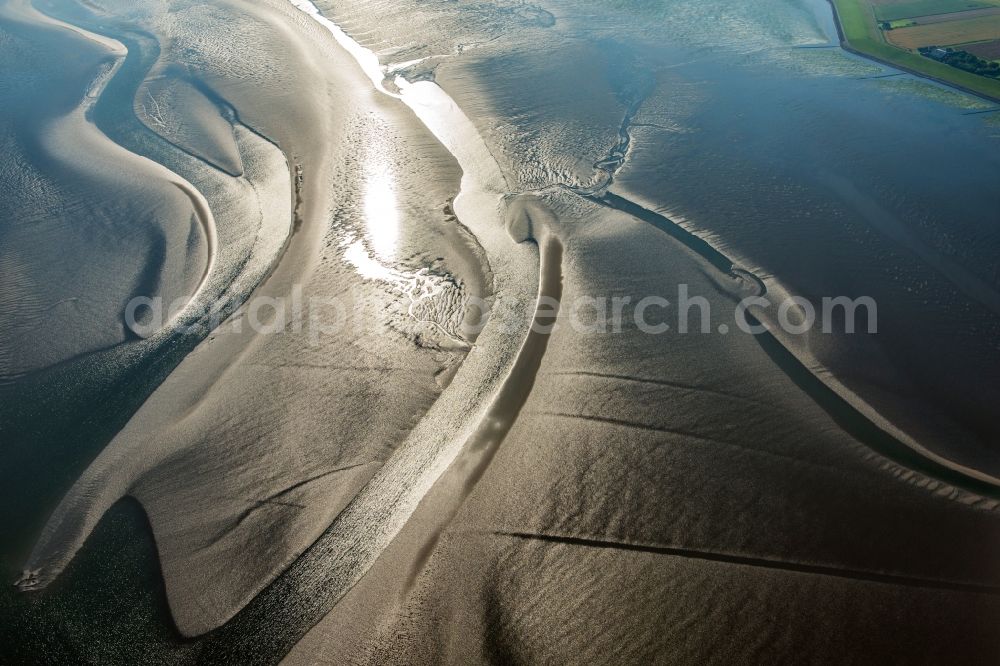 Aerial image Sankt Peter-Ording - Wadden Sea of North Sea Coast in Sankt Peter-Ording in the state Schleswig-Holstein