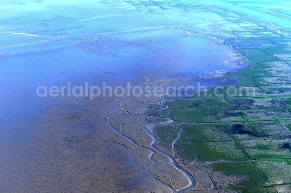 Sankt Peter-Ording from above - Wadden Sea of North Sea Coast in Sankt Peter-Ording in the state Schleswig-Holstein