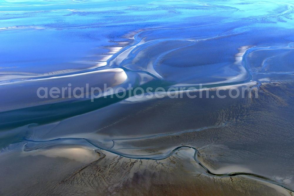 Aerial photograph Sankt Peter-Ording - Wadden Sea of North Sea Coast in Sankt Peter-Ording in the state Schleswig-Holstein