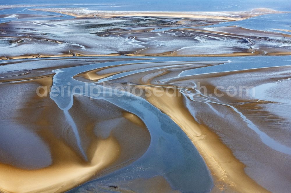 Aerial image Hedwigenkoog - Wadden Sea of North Sea Coast in Sankt Peter-Ording in the state Schleswig-Holstein