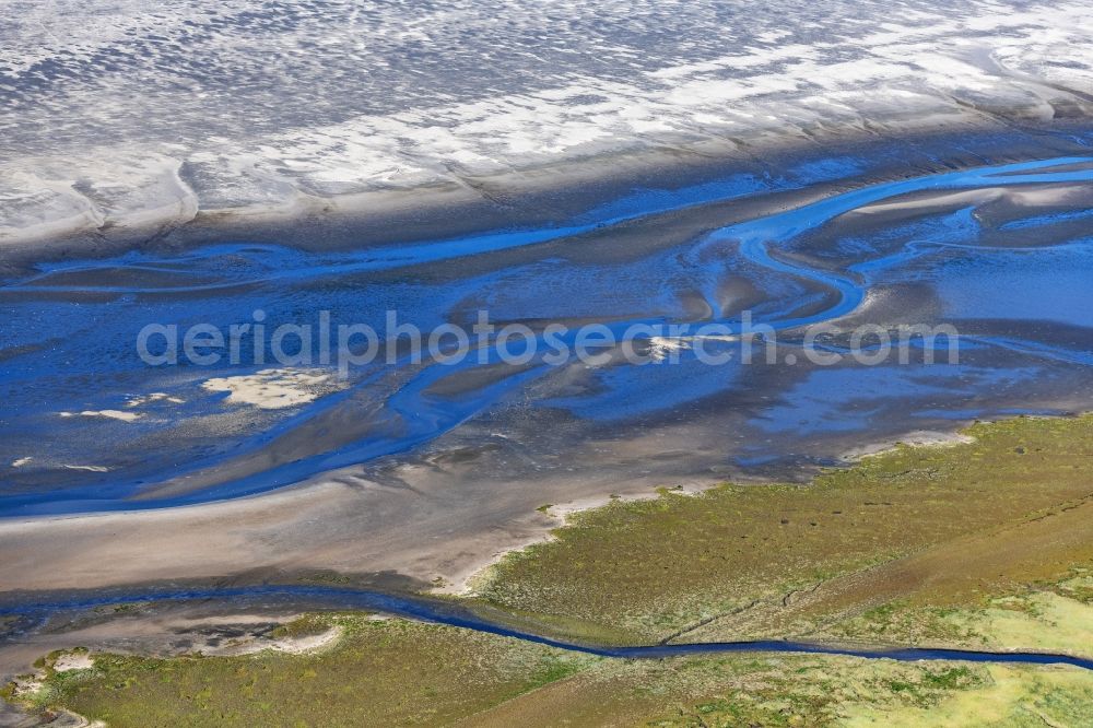 Sankt Peter-Ording from above - Wadden Sea of North Sea Coast in Sankt Peter-Ording in the state Schleswig-Holstein, Germany